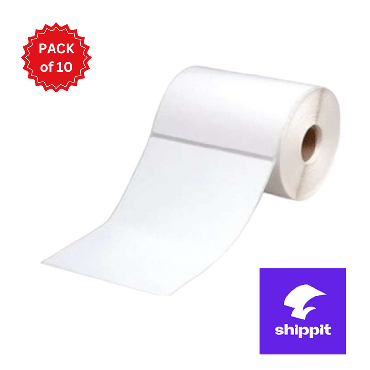 ShipIT Direct Thermal Perforated Labels - 100mm X 150mm - 25mm Core - 400L/Roll - Pack of 10