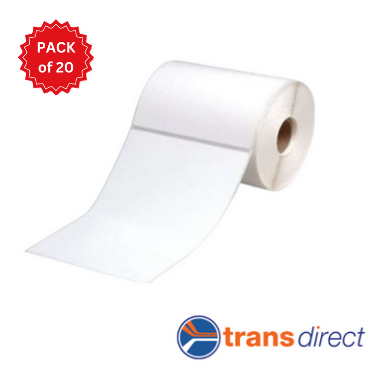TransDirect Direct Thermal Perforated Labels - 100mm X 150mm - 25mm Core - 400L/Roll - Pack of 20