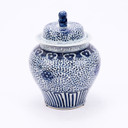 Blue & White Curly Vine Lidded Jar