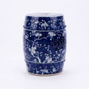 Blue & White Garden Stool Plum Blossom Motif