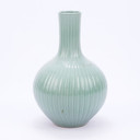 Celadon Carved Bamboo Globular Vase