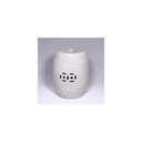 Off-White Crackle Porcelain Garden Stool