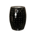 Porcelain Garden Stool Coin Carving - Black