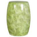 Mustard Green Barrel Porcelain Garden Stool