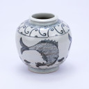 Blue & White Yuan Fish Open Top Porcelain Jar