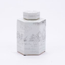 Ink Painting Playful Kids Hex Tea Porcelain Jar Large
