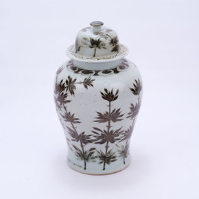 Rusty Brown Yuan Dynasty Bamboo Temple Jar
