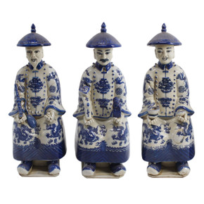B&W Sitting Qing Emperors of 3 Generations - Set