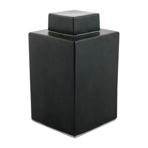 Square Tea Jar - Matte Black