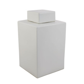 Square Tea Jar - Matt White