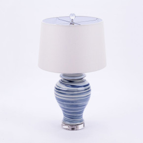 Blue and White Marblized Table Lamp