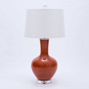 Orange Crackle Sphere Table Lamp