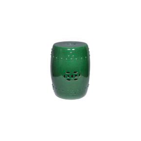 Porcelain Garden Stool - Emerald Green
