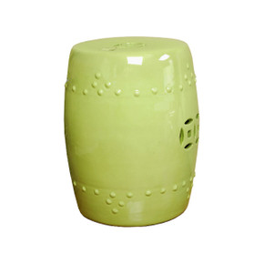 Porcelain Garden Stool - Moss Green