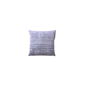White Mudcloth Pillow - Tribal Hunter