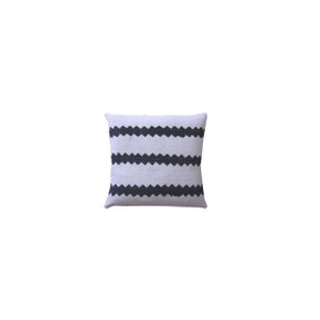 White Mudcloth Pillow - Zig Zag