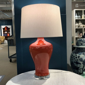 Orange Crackle Prunus Table Lamp