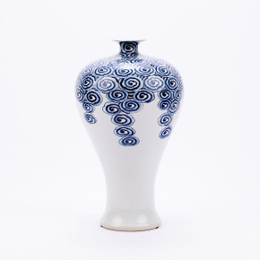 Blue & White Driftting Cloud Plum Porcelain Vase