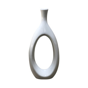 White Ring Porcelain Vase Medium