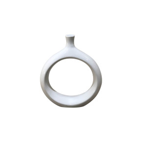 White Ring Porcelain Vase Small