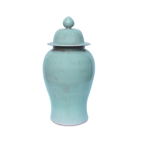 Mint Green Temple Porcelain Jar Large