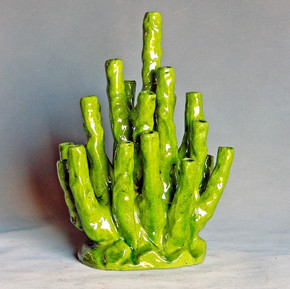 Coral Porcelain Vase Lime Green - M