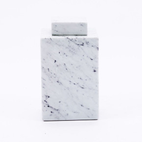 Square Porcelain Jar Marblized Porcelain Large