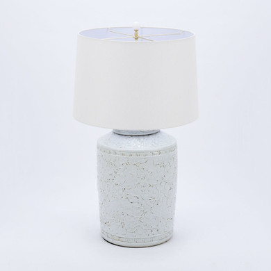 Rustic White Carved Vine Lamp Tea Jar Shape