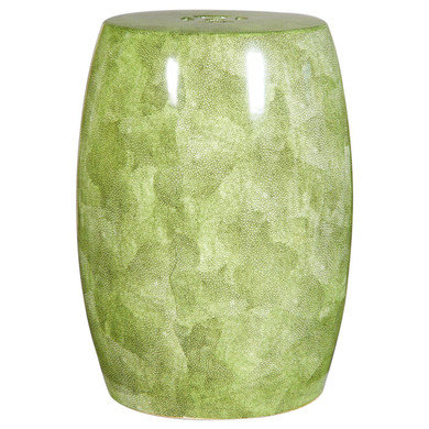Mustard Green Barrel Porcelain Garden Stool