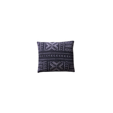 Black Mudcloth Pillow - Snowflake