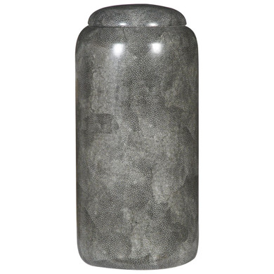 Shagreen Gray Cylinder Porcelain Jar Small