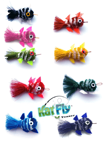 Cat Toy Teaser Kat Fly Mini clownfish Teaser wand refills