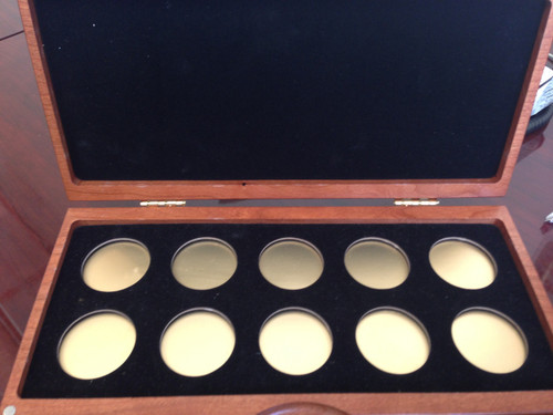 Rectangular Wood 10 Coins Slot BOX