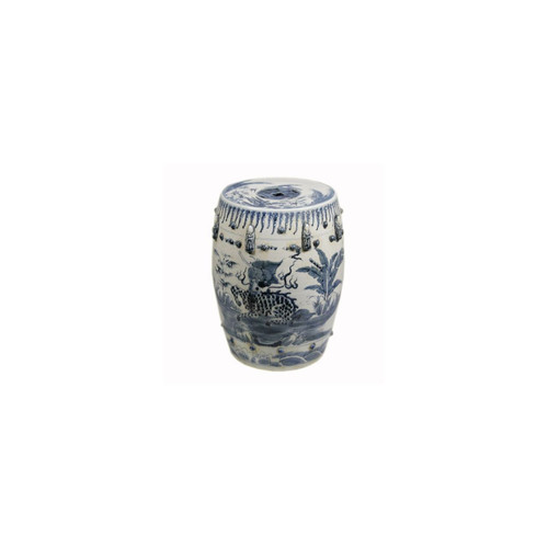 Blue & White Kylin Garden Stool