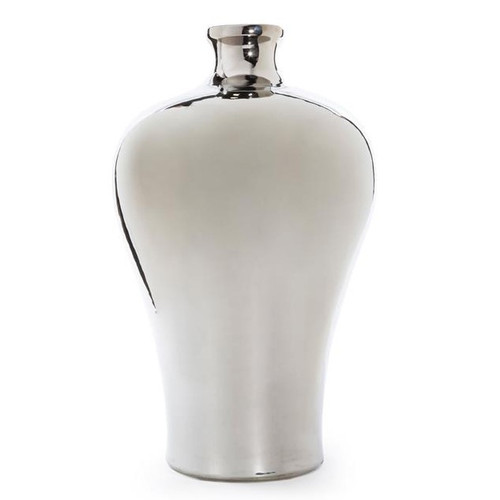 Metallic Silver Prunus Vase