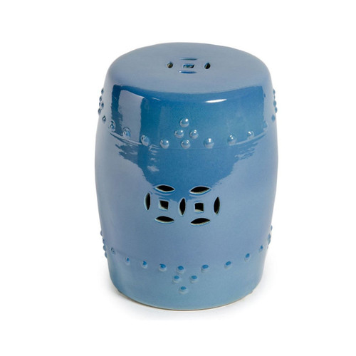 Porcelain Garden Stool - Crystal Blue
