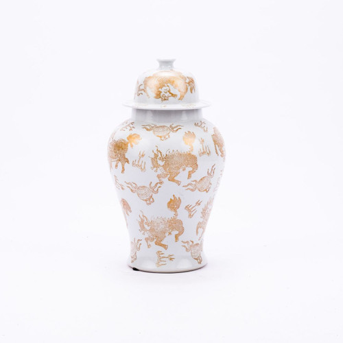 White Temple Jar Gold Kylin - 18H