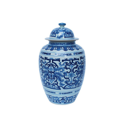 Blue & White Grass Dragon Heaven Jar