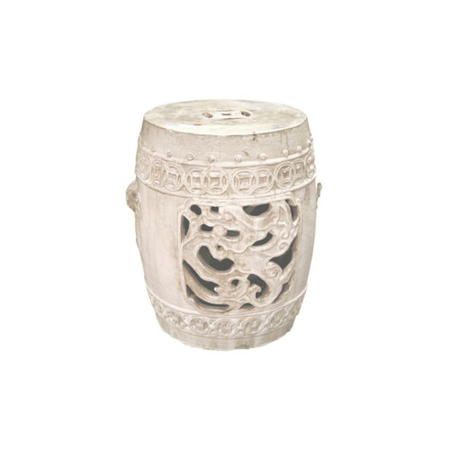 Dragon Coil Garden Stool - Vanilla