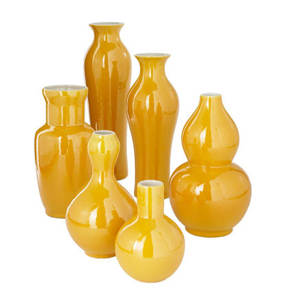 Set of 6 Assorted Vases - Yellow