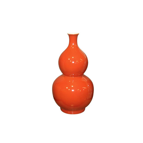 Gourd Vase - Orange Crackle