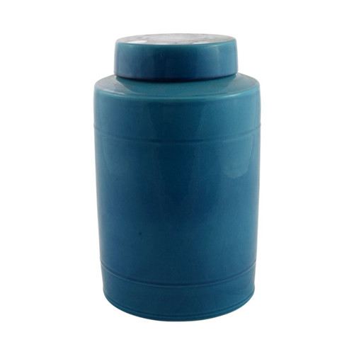 Round Tea Jar 13H - Turquoise