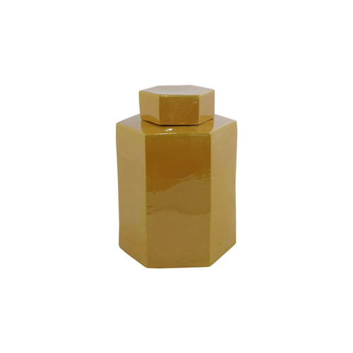 Hex Tea Jar 11H - Yellow