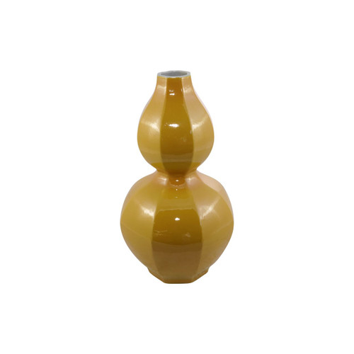 Hex Gourd Vase - Imperial Yellow