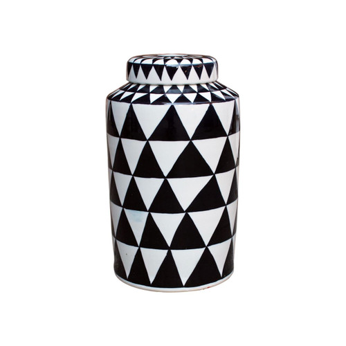 Black Triangle Lined Tea Jar - M