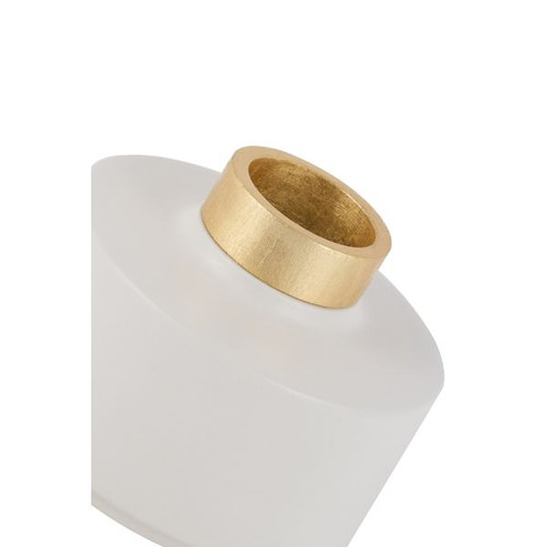 Vase Christie Ceramic/ Wood White/ Golden S
