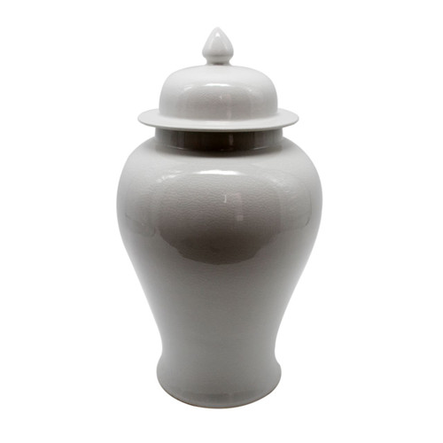 Octagonal Temple Jar Light Blue Crackle -M