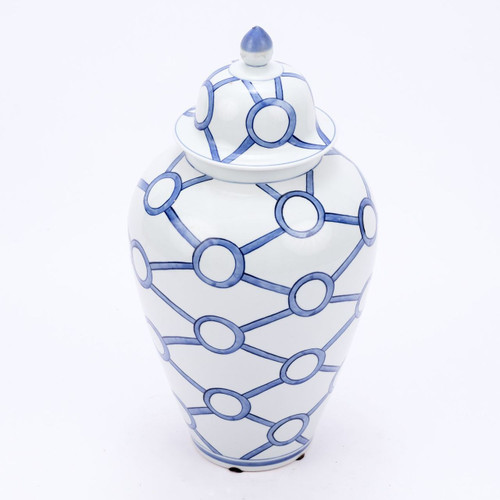 Blue & White Crossing Circles Heaven Jar