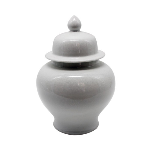 Temple Jar White Crackle - S