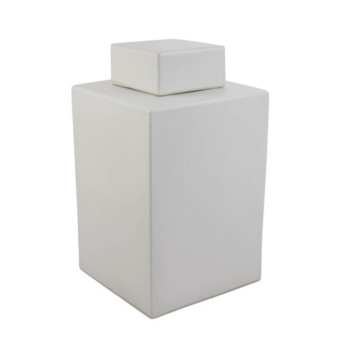 Square Tea Jar - Matt White